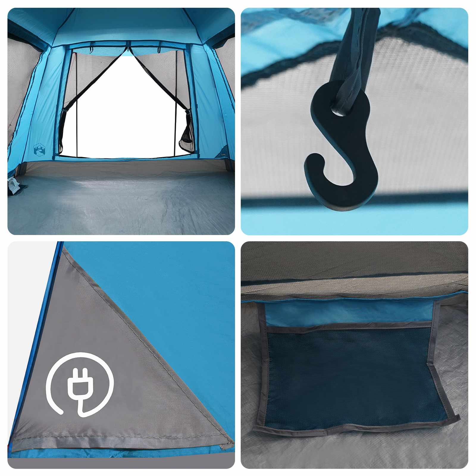 Tenda Istantanea con Catena per la Pioggia per 3 Persone con Rilascio Veloce