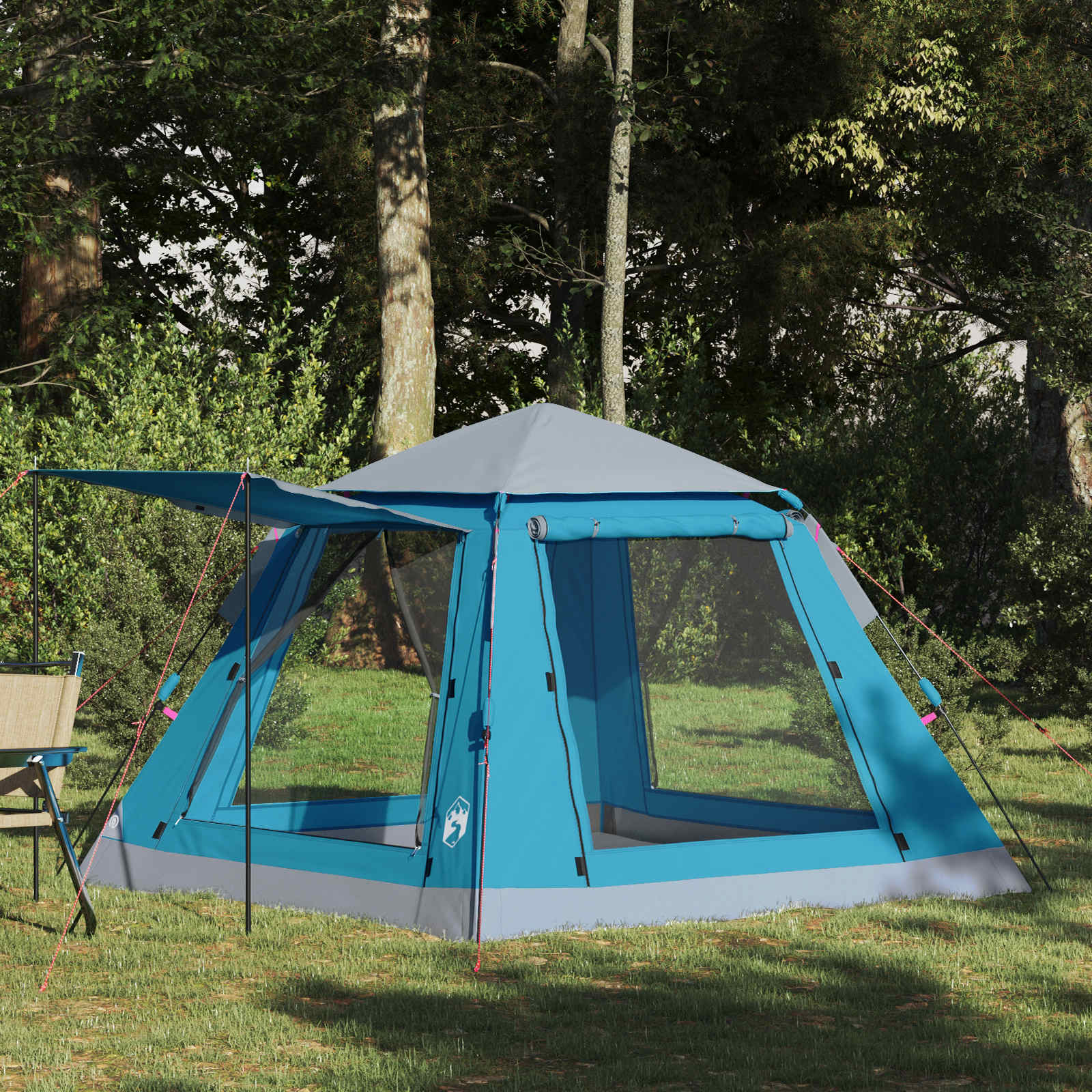 Tenda Istantanea con Catena per la Pioggia per 3 Persone con Rilascio Veloce