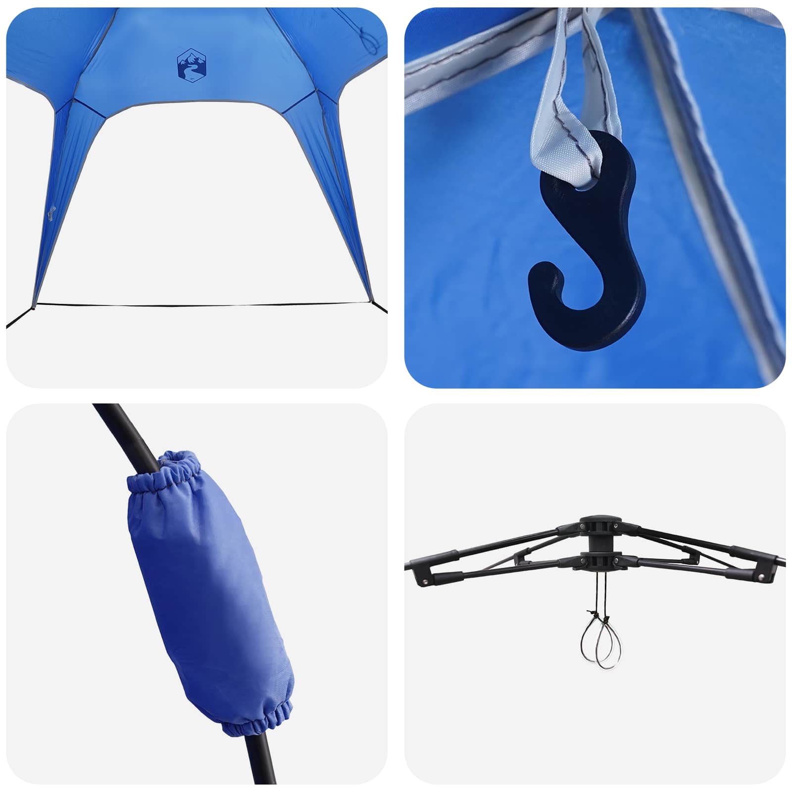 Tenda istantanea per 4 persone con rilascio rapido Blu Azzurro