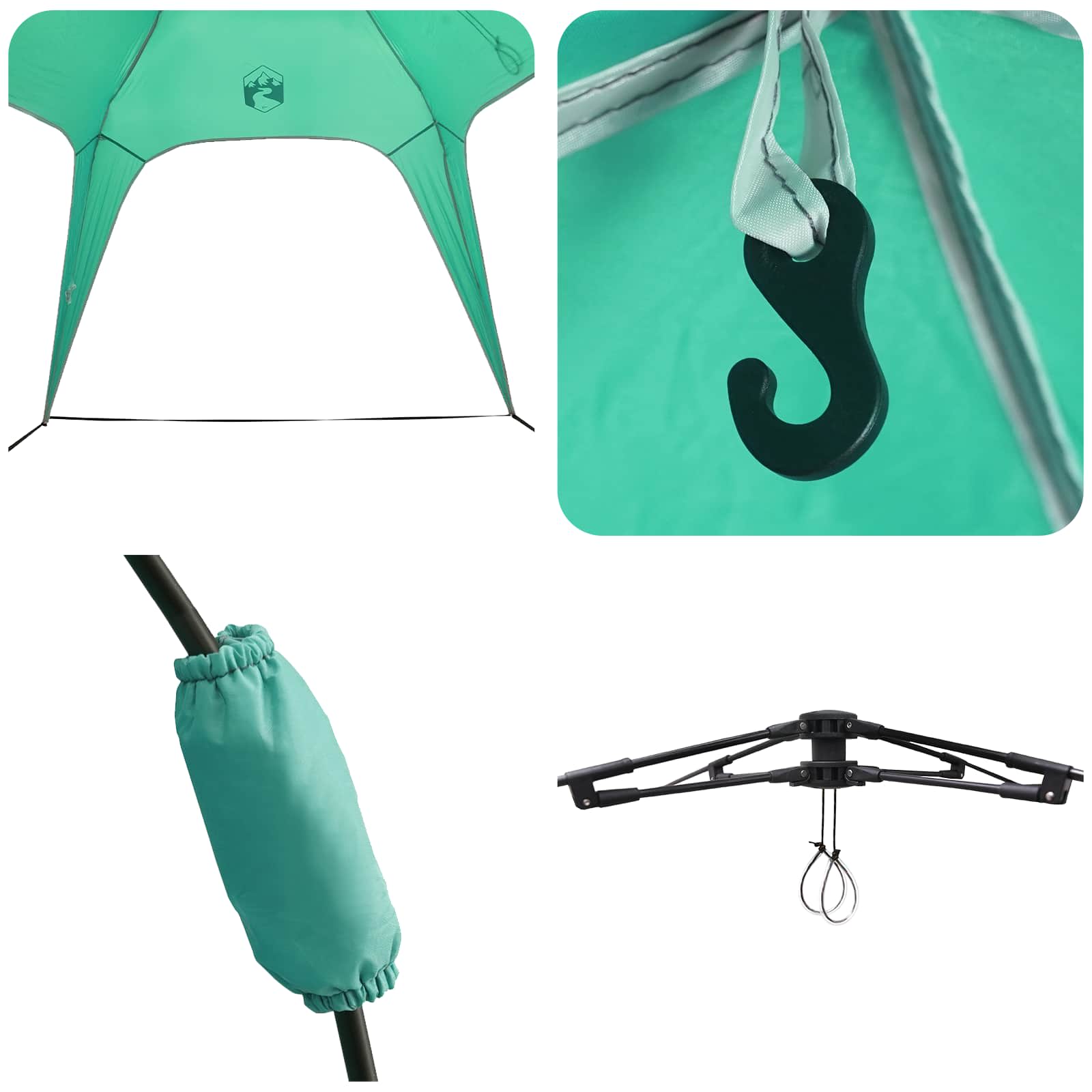Tenda istantanea per 4 persone con rilascio rapido Verde Mare