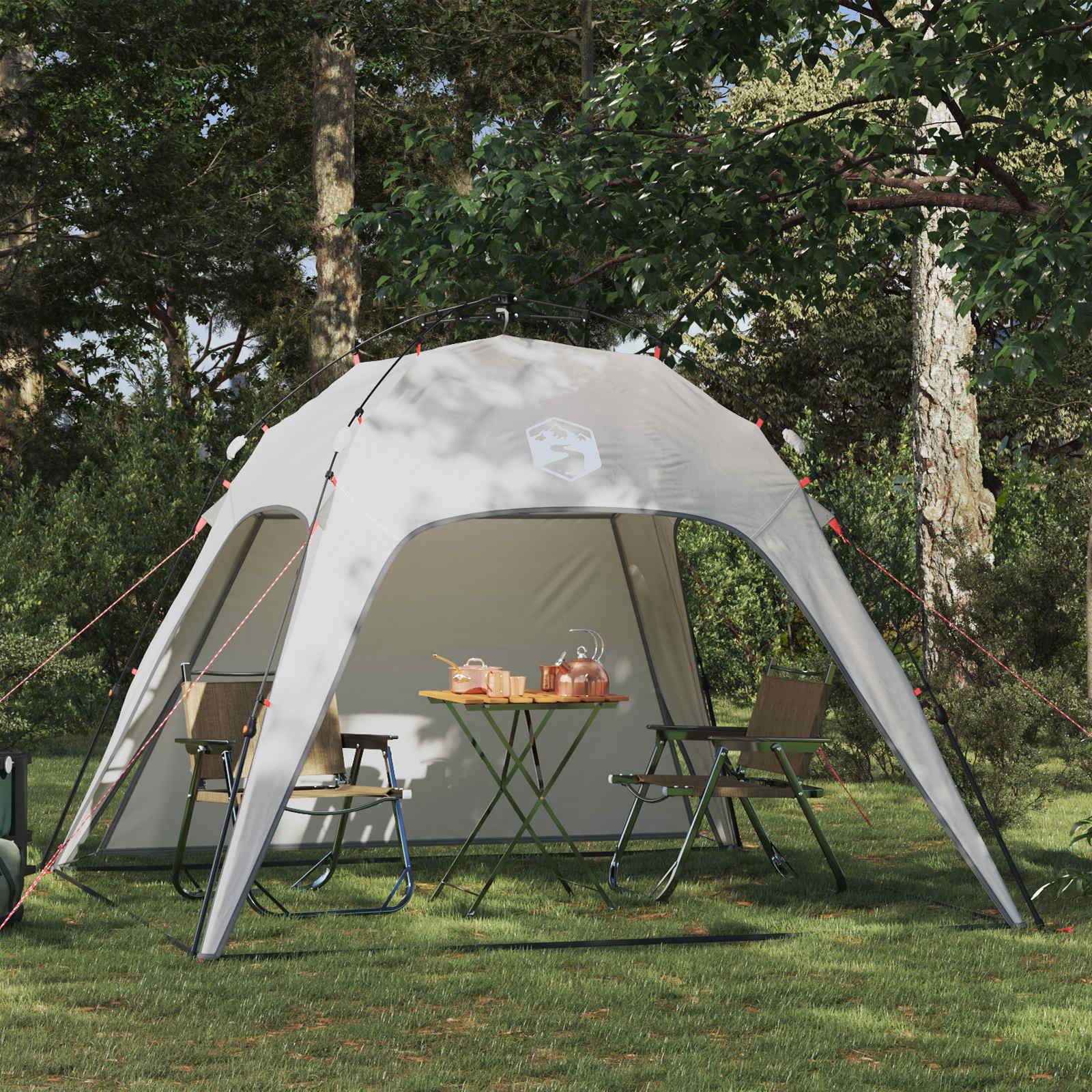 Tenda istantanea per 4 persone con rilascio rapido Grigio