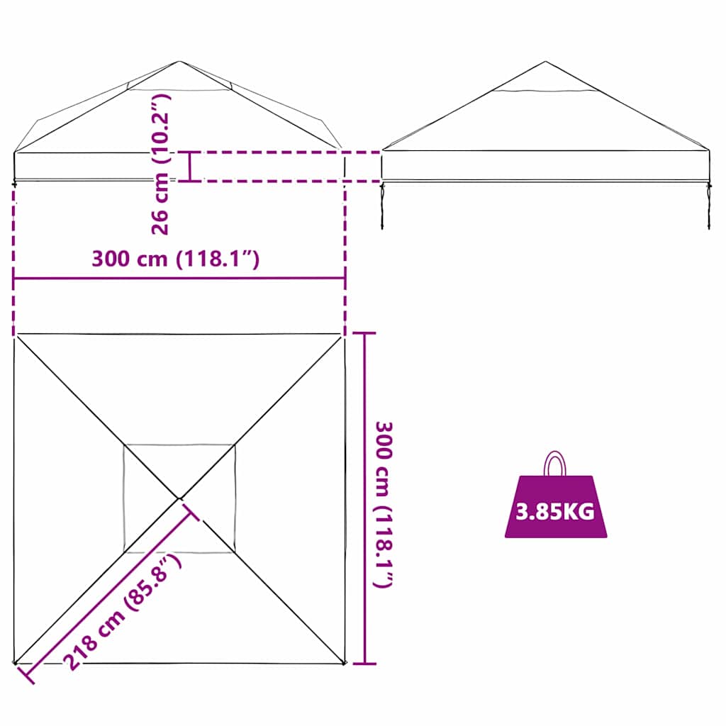 Sostituzione Copertura Gazebo Trasparente 300 x 300 x 26 cm PVC