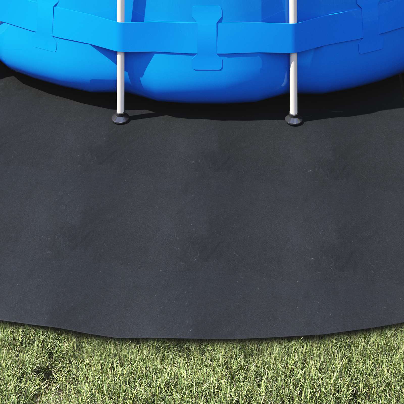 Telo per Fondo Piscina Nero Ø 306 cm Tessuto Non Tessuto