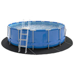 Telo per Fondo Piscina Nero Ø 428 cm Tessuto Non Tessuto