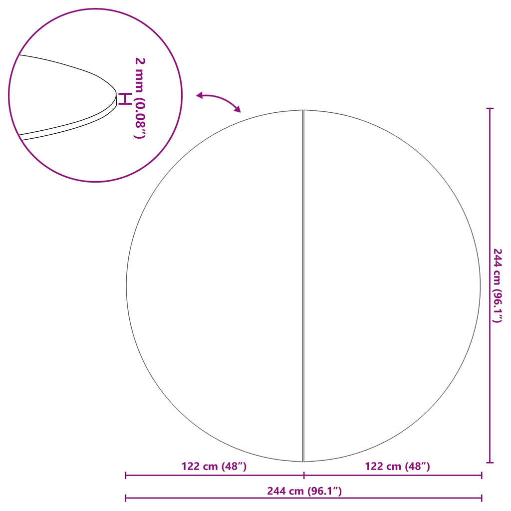 Telo per Fondo Piscina Nero Ø 244 cm Tessuto Non Tessuto