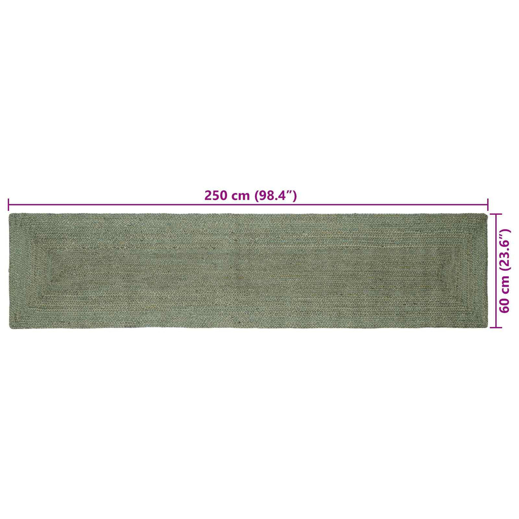 Tappeti per area Rettangolare Verde Oliva 60 x 250 cm Juta