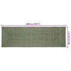 Tappeti per area Rettangolare Verde Oliva 80 x 200 cm Juta