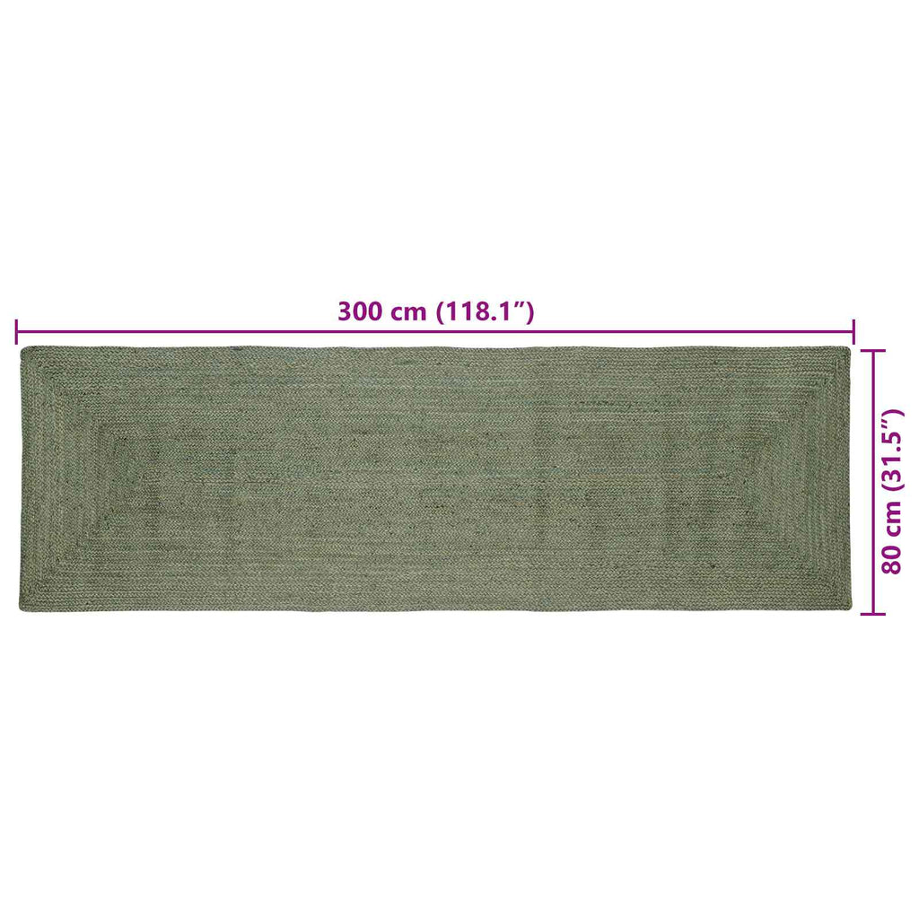 Tappeti per area Rettangolare Verde Oliva 80 x 300 cm Juta