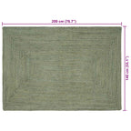 Tappeti per area Rettangolare Verde Oliva 140 x 200 cm Juta