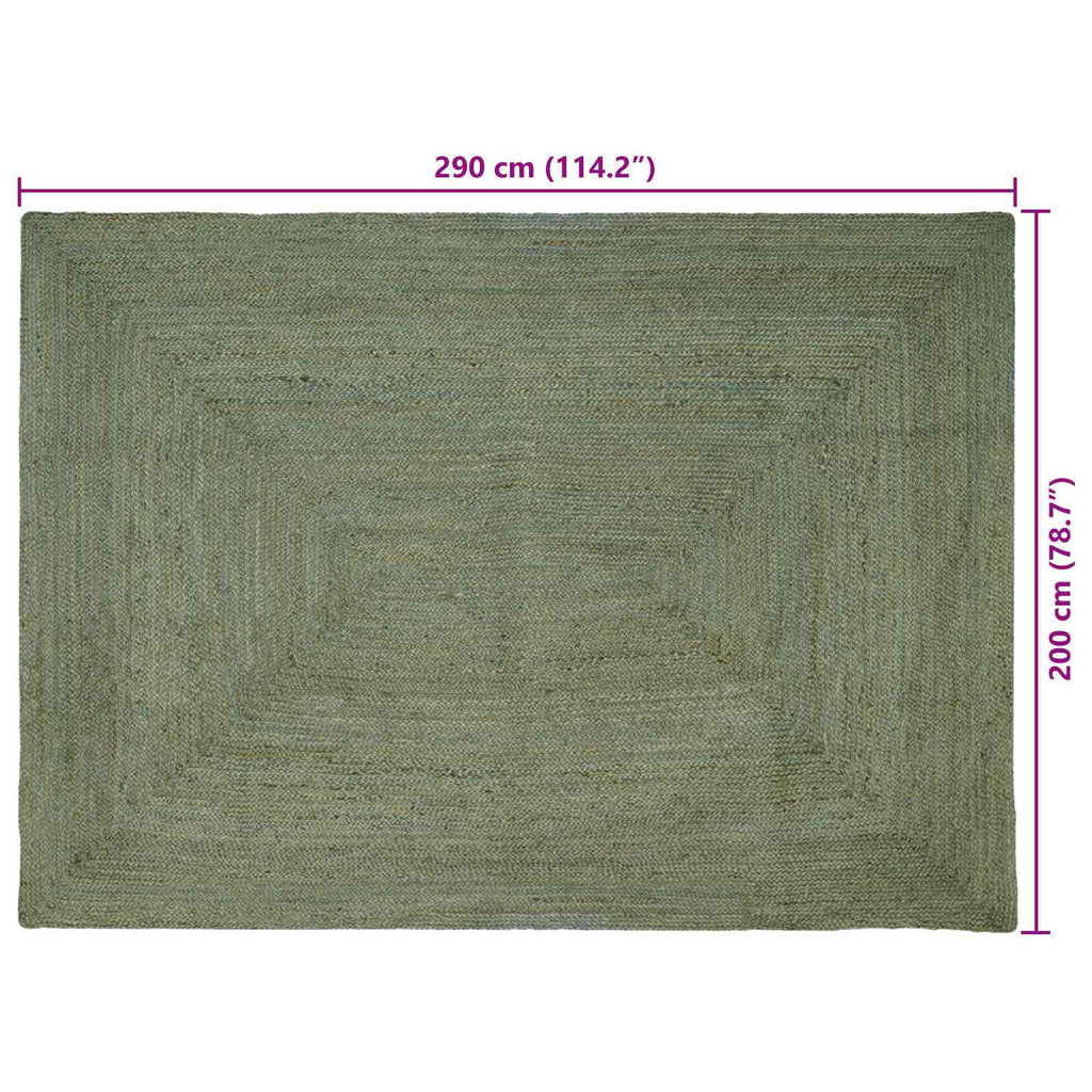 Tappeti per area Rettangolare Verde Oliva 200 x 290 cm Juta