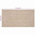 Tappeti per area Naturale e Bianco 60 x 110 cm Juta