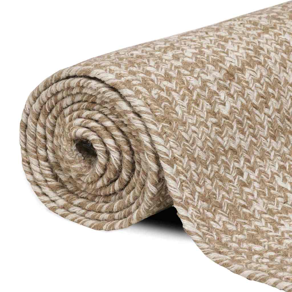 Tappeti per area Naturale e Bianco 80 x 150 cm Juta