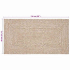 Tappeti per area Naturale e Bianco 80 x 150 cm Juta