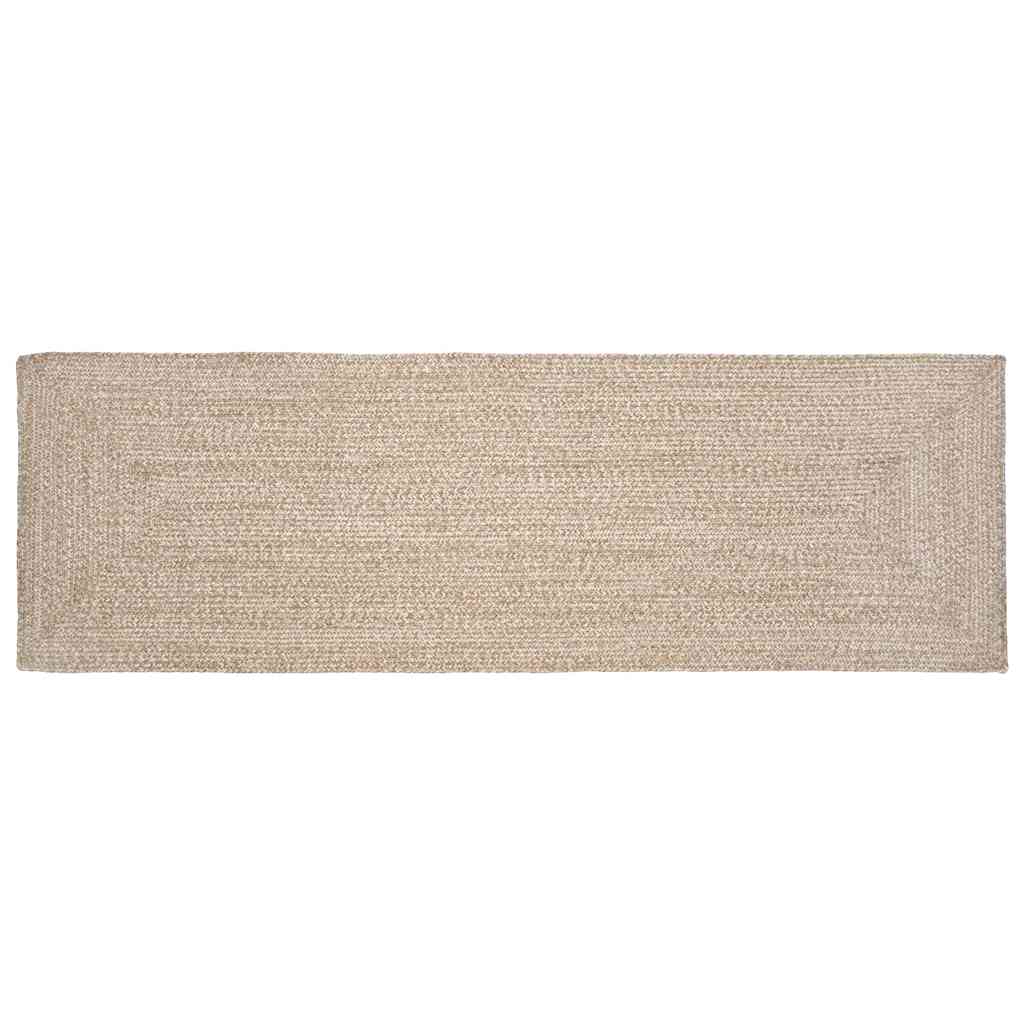 Tappeti per area Naturale e Bianco 80 x 200 cm Juta