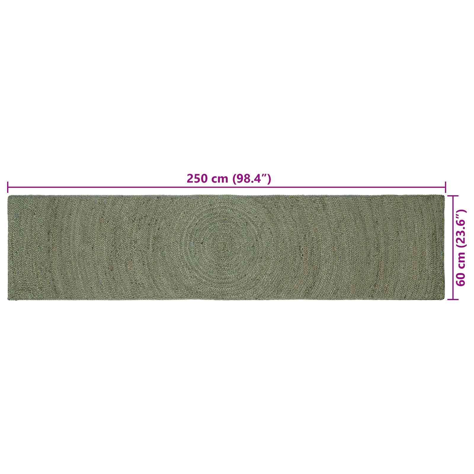 Tappeti per area Verde Oliva 60 x 250 cm Juta
