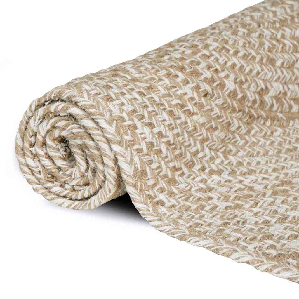 Tappeti per area Naturale e Bianco 240 x 240 cm Juta