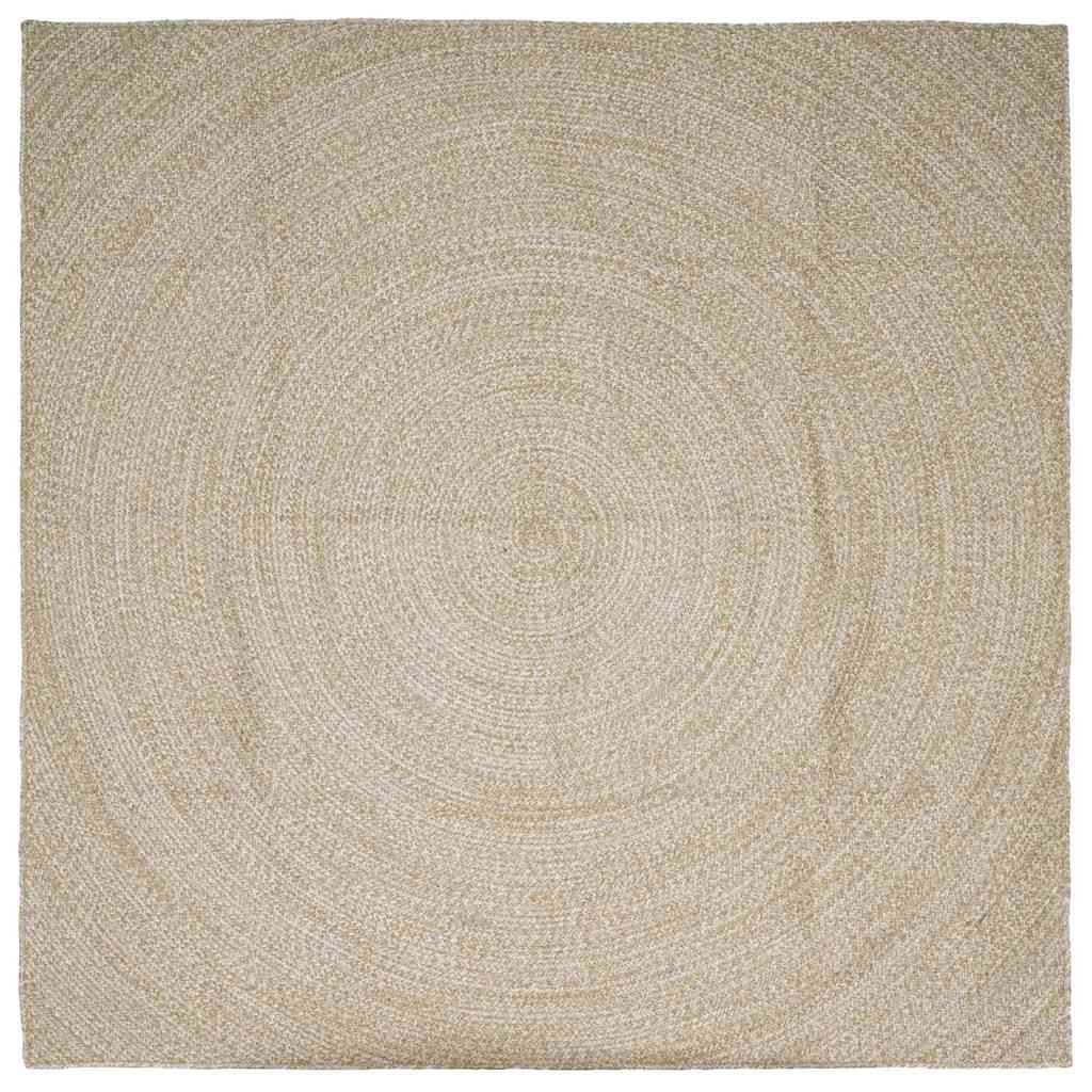 Tappeti per area Naturale e Bianco 240 x 240 cm Juta
