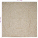 Tappeti per area Naturale e Bianco 240 x 240 cm Juta