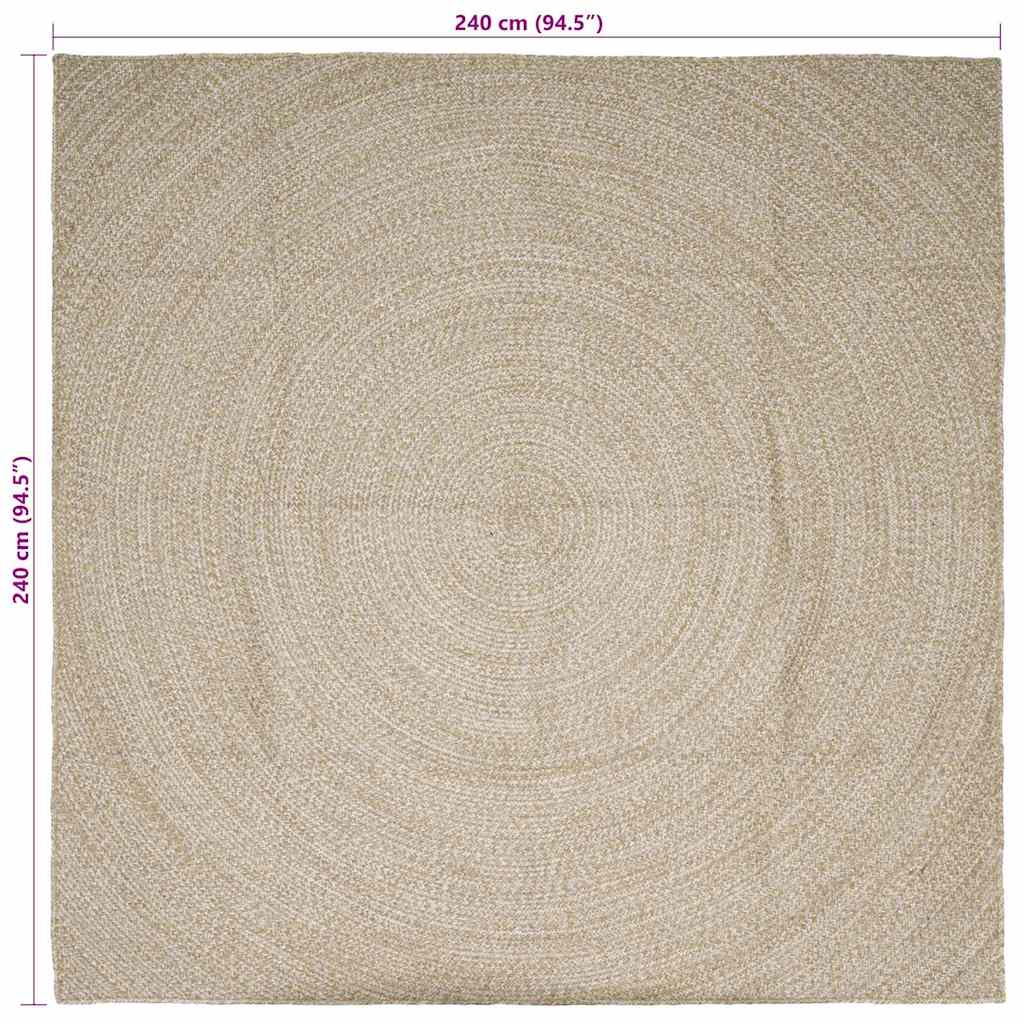 Tappeti per area Naturale e Bianco 240 x 240 cm Juta
