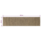 Tappeti per area Naturale e Nero 60 x 200 cm Juta