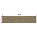 Tappeti per area Naturale e Nero 60 x 400 cm Juta