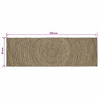 Tappeti per area Naturale e Nero 80 x 200 cm Juta