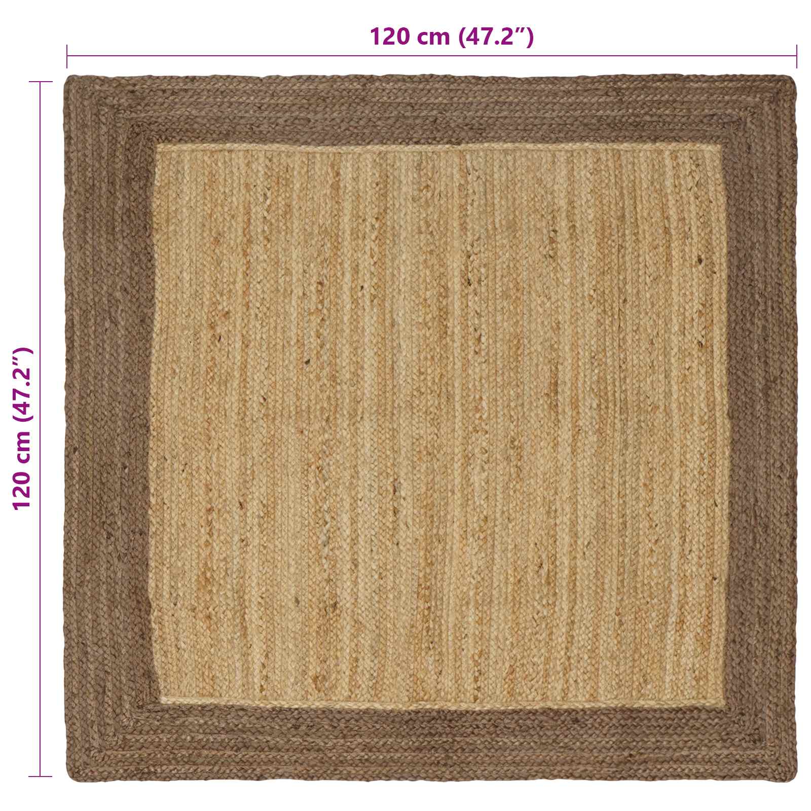 Tappeti per area Grigio 120 x 120 cm Juta