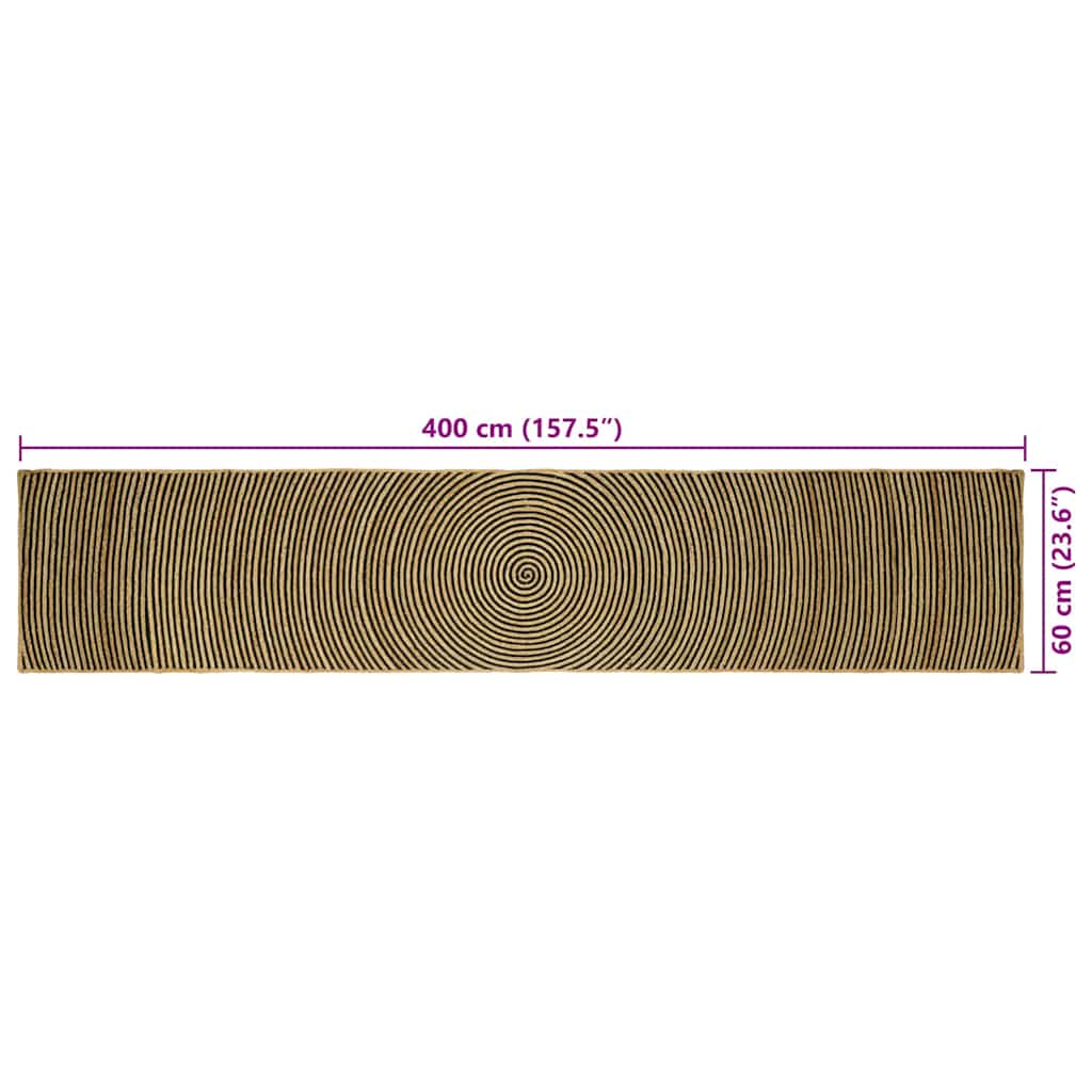 Tappeti per area Nero 60 x 400 cm Juta
