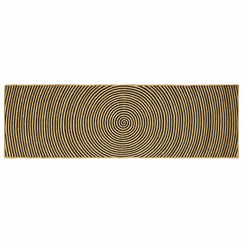 Tappeti per area Nero 80 x 250 cm Juta
