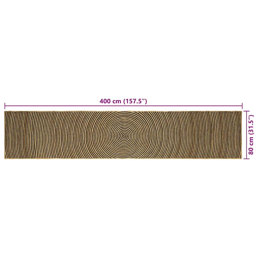 Tappeti per area Nero 80 x 400 cm Juta