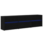 Unità TV 2 pcs Rovere Nero 180 x 34 x 50 cm Legno multistrato