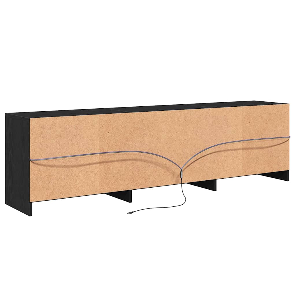 Unità TV 2 pcs Rovere Nero 180 x 34 x 50 cm Legno multistrato