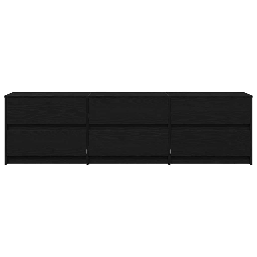 Unità TV 2 pcs Rovere Nero 180 x 34 x 50 cm Legno multistrato