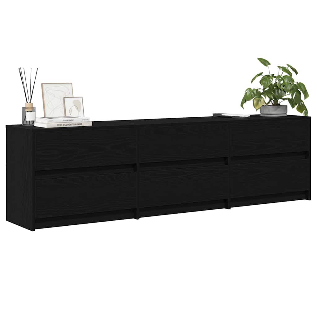 Unità TV 2 pcs Rovere Nero 180 x 34 x 50 cm Legno multistrato