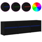 Unità TV 2 pcs Rovere Nero 180 x 34 x 50 cm Legno multistrato
