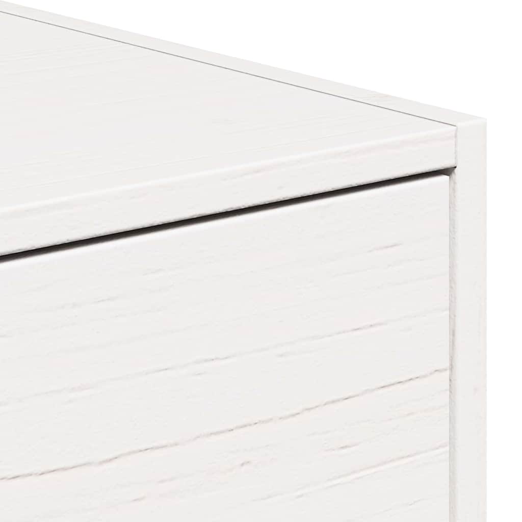 Comodino Bianco 50 x 32,5 x 24 cm Legno di pino massello