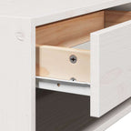 Comodino Bianco 50 x 32,5 x 24 cm Legno di pino massello