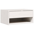 Comodino Bianco 50 x 32,5 x 24 cm Legno di pino massello