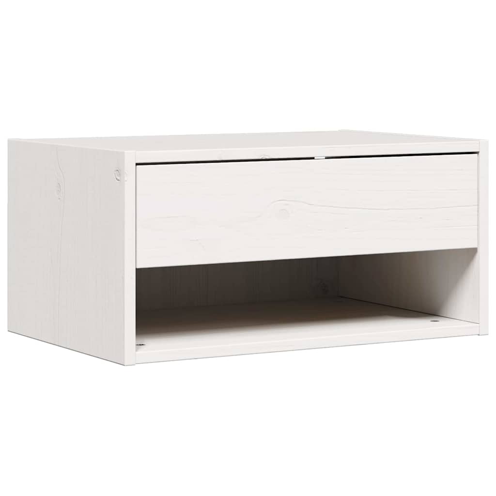 Comodino Bianco 50 x 32,5 x 24 cm Legno di pino massello