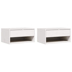 Comodino 2 pcs Bianco 50 x 32,5 x 24 cm Legno di pino massello