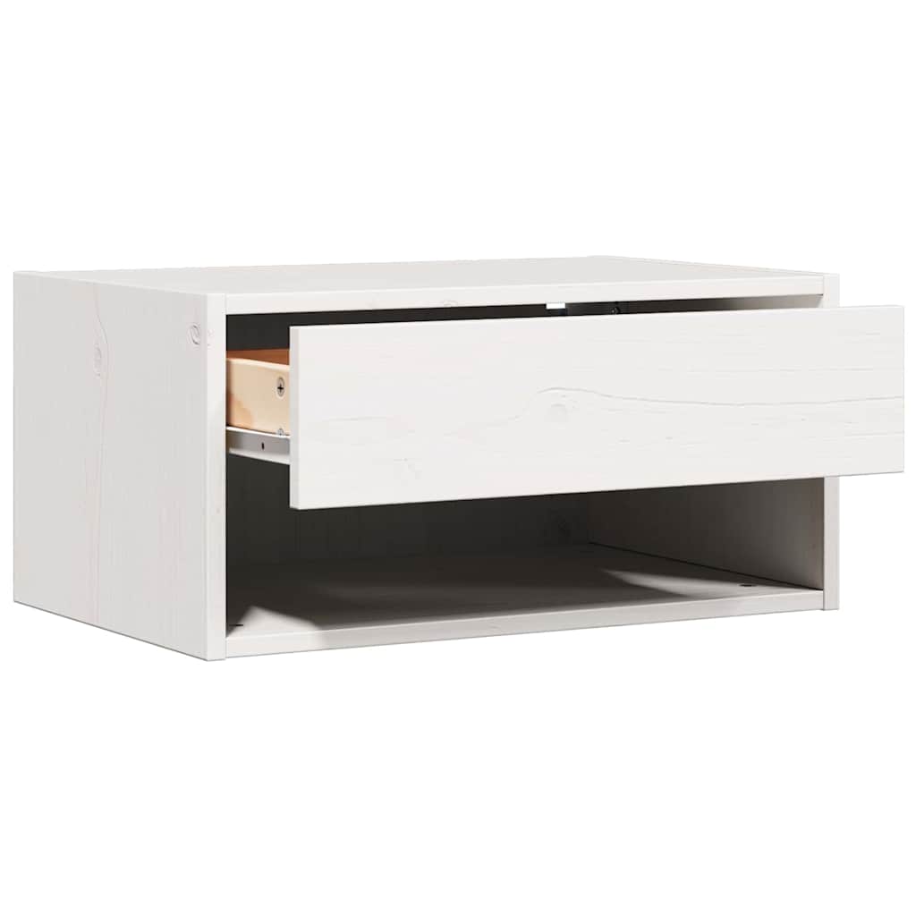 Comodino 2 pcs Bianco 50 x 32,5 x 24 cm Legno di pino massello