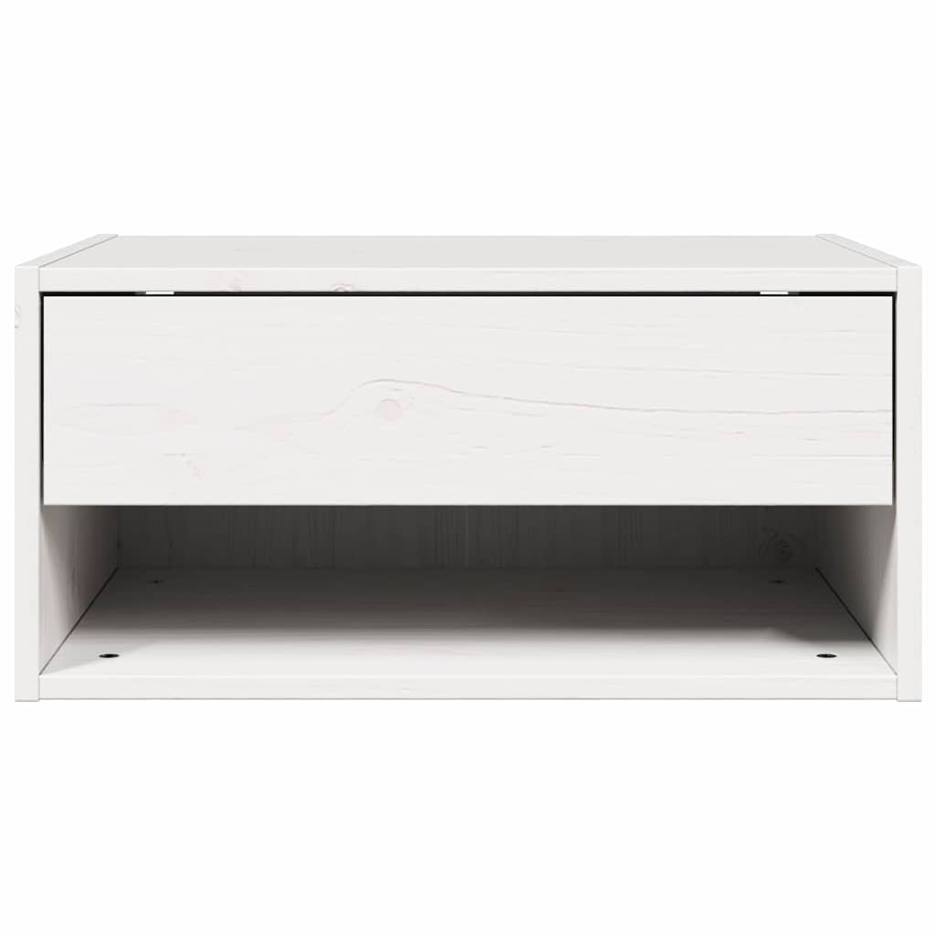 Comodino 2 pcs Bianco 50 x 32,5 x 24 cm Legno di pino massello