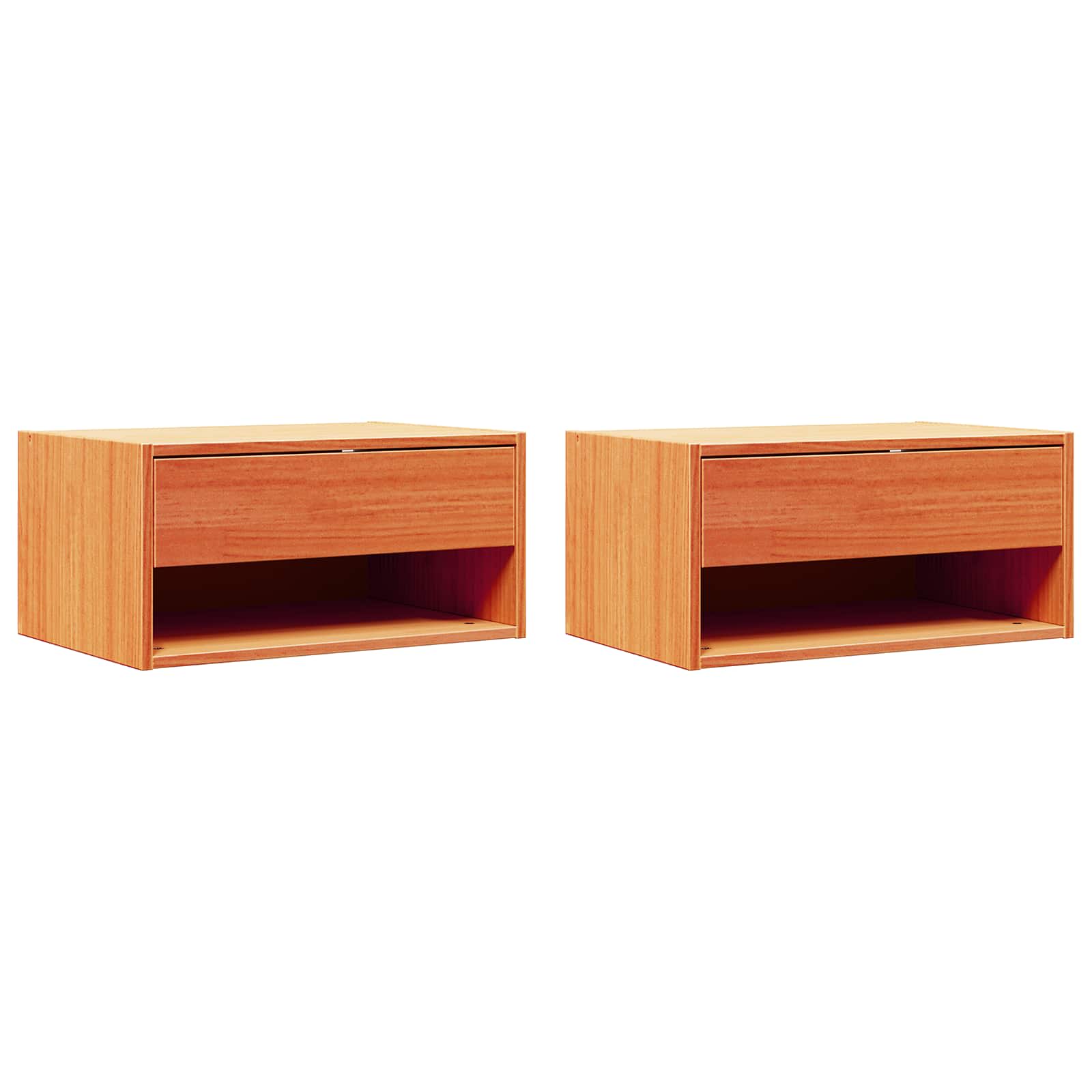 Comodino con cassetto 2 pcs Marrone cerato 50 x 32,5 x 24 cm
