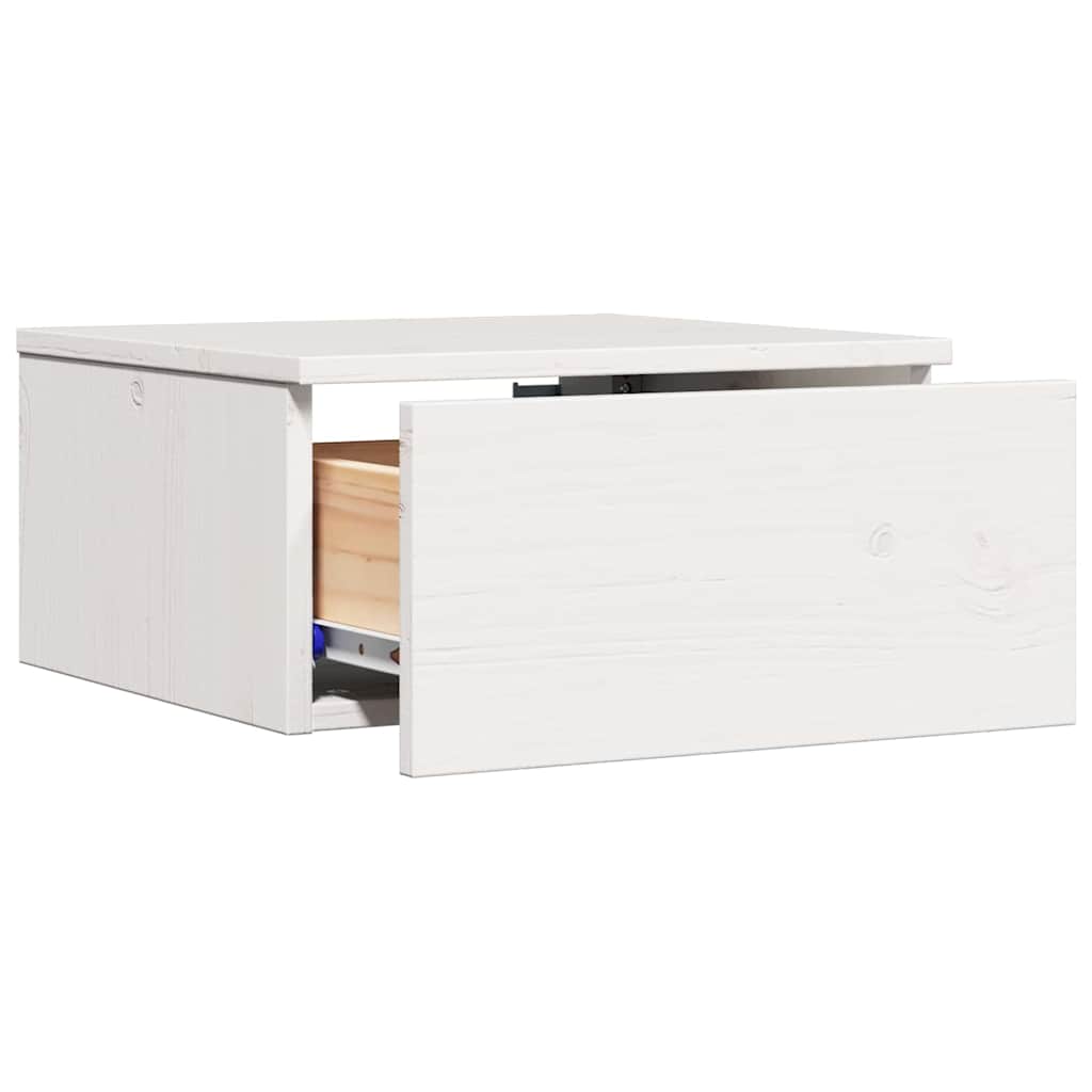 Comodino Bianco 37 x 35 x 18,5 cm Legno di pino massello