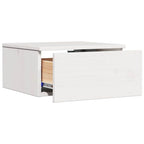 Comodino Bianco 37 x 35 x 18,5 cm Legno di pino massello