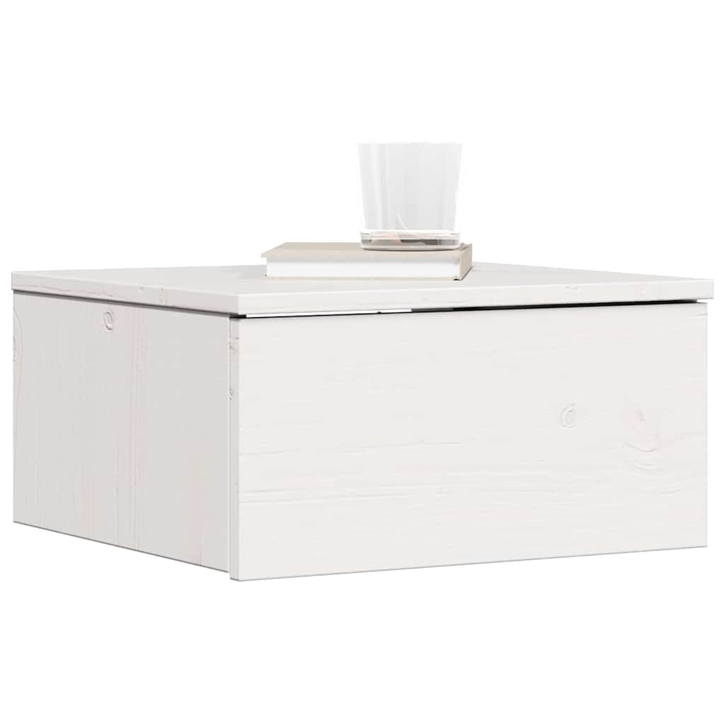 Comodino Bianco 37 x 35 x 18,5 cm Legno di pino massello