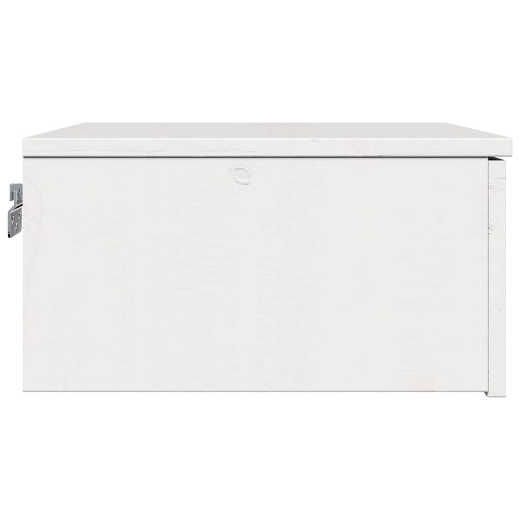 Comodino Bianco 37 x 35 x 18,5 cm Legno di pino massello