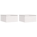 Comodino 2 pcs Bianco 37 x 35 x 18,5 cm Legno di pino massello
