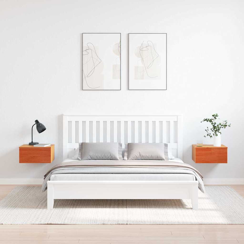 Comodino con cassetto 2 pcs Marrone cerato 37 x 35 x 18,5 cm