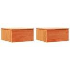 Comodino con cassetto 2 pcs Marrone cerato 37 x 35 x 18,5 cm